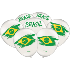 BALÃO DECORATIVO BRASIL BRANCO 25un - FESTCOLOR